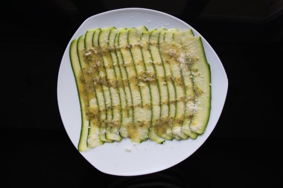 RAW Courgette (Zucchini) Carpaccio Starter